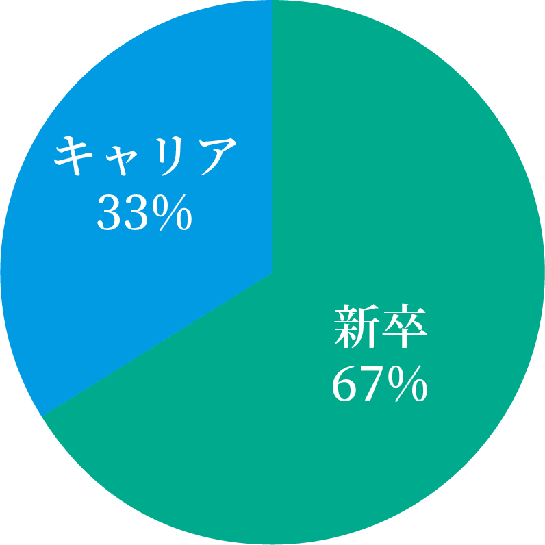 新卒・キャリア比率グラフ